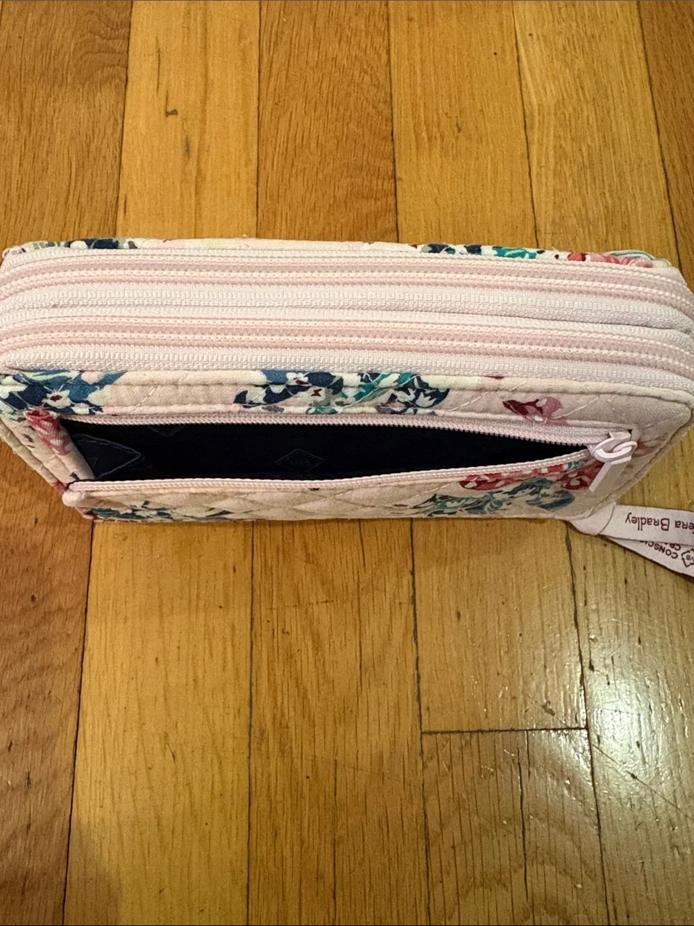 Vera Bradley All in One RFID Wallet Crossbody Wristlet Happiness Returns Pink